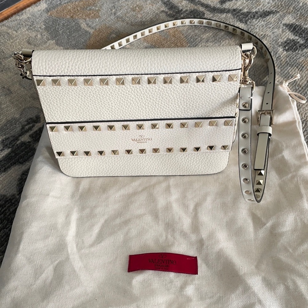 Valentino Ivory Rockstud cross body bag